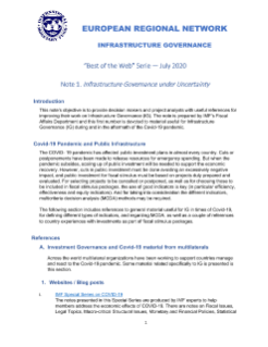 “Best of the Web” Series 
Note 1. Infrastructure Governance under Uncertainty